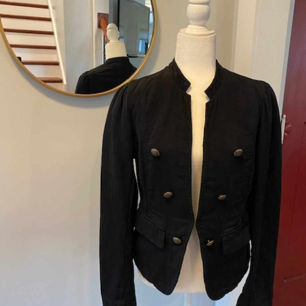 Free People Black Double-Breasted Jacket